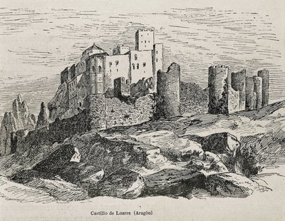 Loarre. Romanesque castle (engraving) by Artist Unknown