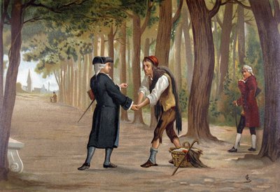 Lord Ramsay decides to start in Freemasonry. Illustration of 1889 by Artist Unknown