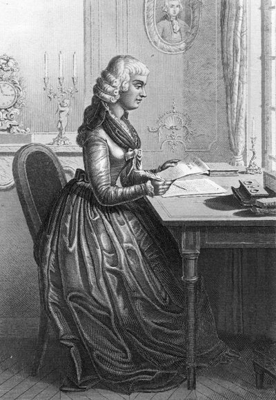 Madame Roland writing a letter to Louis XVI by Artist Unknown