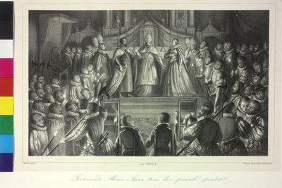 Marriage of Ferdinand III with Infanta Mary Anna of Spain by Cardinal Franz of Dietrichstein on 20th February 1631 by Artist Unknown
