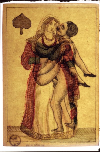 Old Playing Cards: Erotic Scene by Artist Unknown