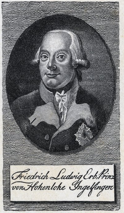 Portrait of Frederic-Louis by Hohenlohe-Ingelfingen by Artist Unknown