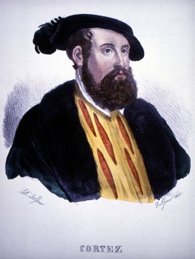 Portrait of Hernan (or Hernando) Cortes or Fernand Cortez (1485-1547) by Artist Unknown