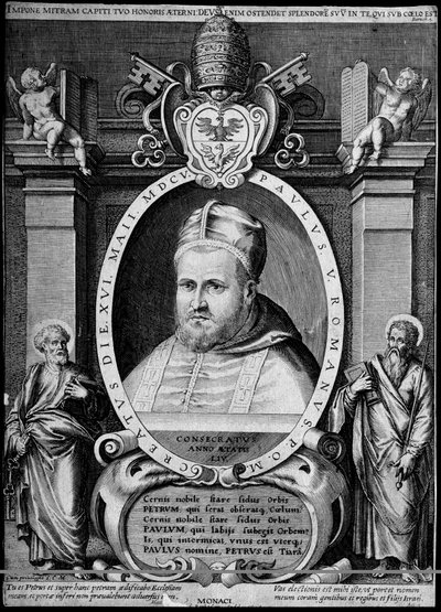 Portrait of the 231st Pope Paul V in 1605 by Artist Unknown