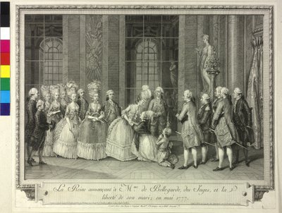 Queen Marie Antoinette Announces Madame de Bellegarde the Release of Her Spouse by Artist Unknown