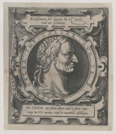 Roman Emperor Galba (print) by Artist Unknown