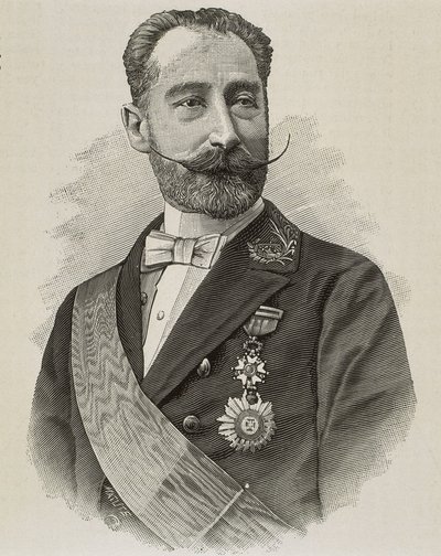 SALVADOR RODRIGANEZ, Amos (1845-1922). Spanish politician and engineer. Engraving by Artist Unknown