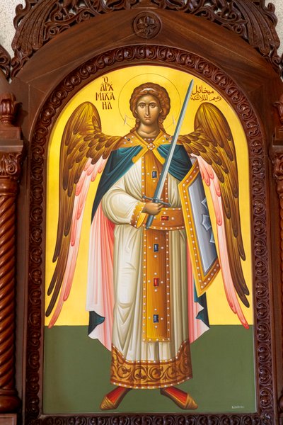 Saint Michael icon. Cathedral, Harissa, 2022 by Artist Unknown