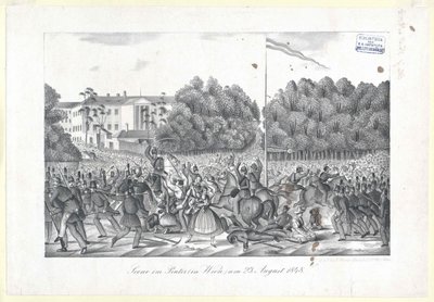 Scene in the Prater (in Vienna) on 23rd August 1848 by Artist Unknown
