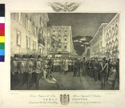 Solemn Reception of Archduke Karl Ludwig on 20th October 1855 in Trento by Artist Unknown