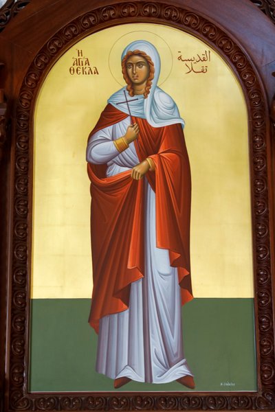 St Thecla icon. Cathedral, Harissa, 2022 by Artist Unknown