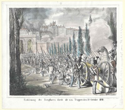 Storming of the Castle Gate by the K.K. Troops on October 31, 1848 by Artist Unknown