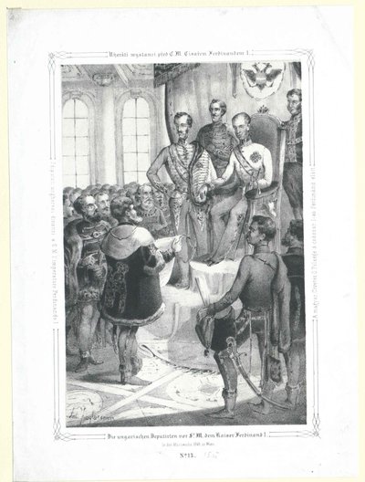 The Hungarian Deputies in Front of His Majesty Emperor Ferdinand I in March 1848 by Artist Unknown