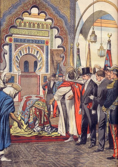 The President of the French Republic, Emile Loubet Visiting the Mosque of Sidi Bou Medine, Tlemcen, Algeria by Artist Unknown