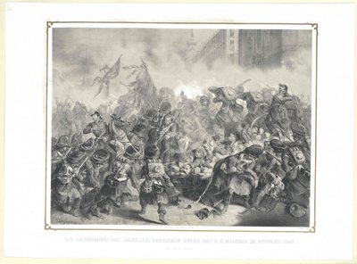 The assault of the Jaegerzeil barricade by the k. k. military in October 1848 by Artist Unknown