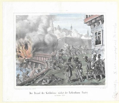 The Blaze of the Nothbruecke Near the Rothenthurm Bastion in October 1848 by Artist Unknown