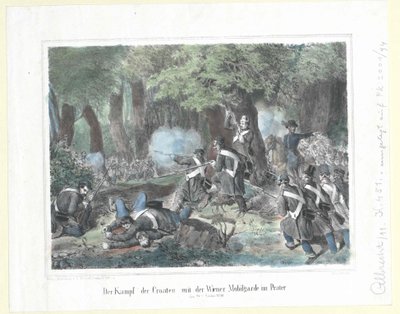 The combat between the Croatians and the Viennese mobile guard in the Prater on 28th October 1848 by Artist Unknown