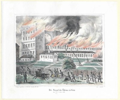 The Incendiary of the Odeon in Vienna on 28th October 1848 by Artist Unknown