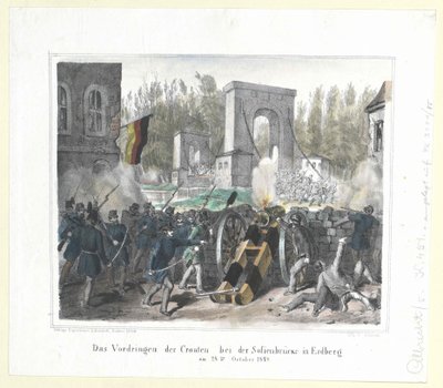 The Penetration of the Croatians at the Sofienbrücke in Erdberg on October 28, 1848 by Artist Unknown