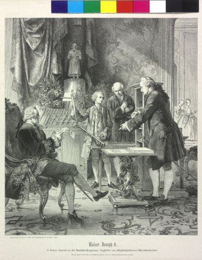 The Teenager Emperor Joseph II at the Printing Press by Artist Unknown