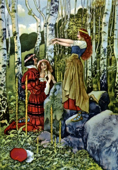 As You Like It, The Mock Marriage of Orlando and Rosalind, c.1880 (engraving) by Artus Scheiner