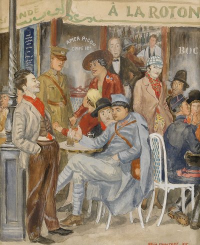 Café La Rotonde Moise Kisling during the holidays by Arvid Fougstedt