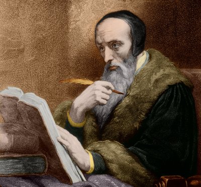 Portrait of Jean Calvin, founder of Calvinism by Ary (after) Scheffer