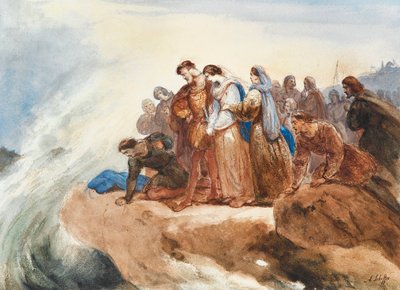 Illustration for the ballad Der Taucher by Friedrich Schiller by Ary Scheffer