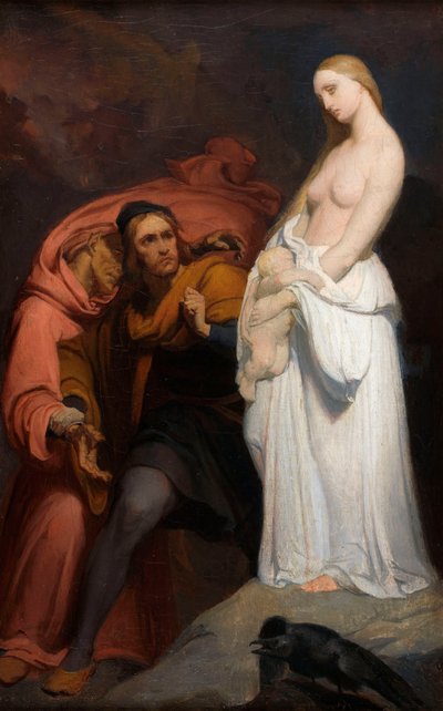 Marguerite holding her dead child by Ary Scheffer