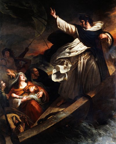 Saint Thomas Aquinas preaches trust in God during the storm by Ary Scheffer