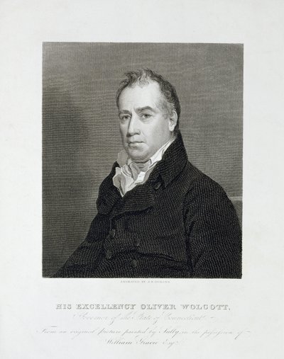 His Excellency Oliver Wolcott, Governor of the State of Connecticut (line engraving) by Asher Brown Durand