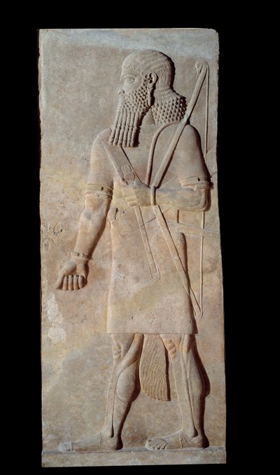 Warrior in arms from the court of King Sargon II of Assyria by Assyrian