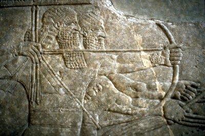 King Ashurnasirpal II During a Royal Lion Hunt, 650-620 BC by Assyrian