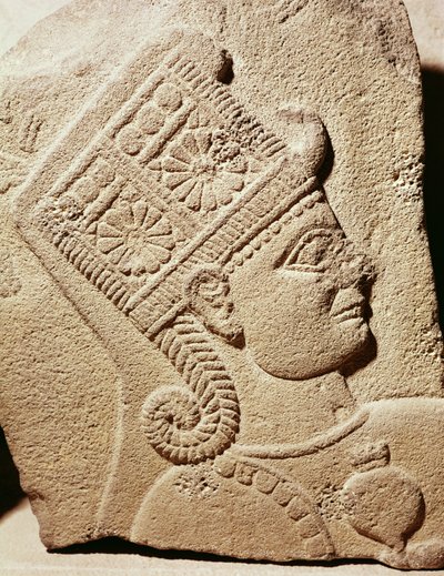 Relief Depicting the Head of a Young Prince, from Carchemish, Turkey, Neo-Hittite, 10th-8th Century BC by Assyrian School