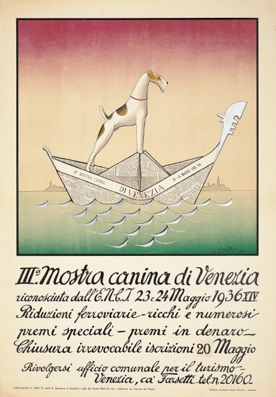 Poster Advertising a Dog Show in Venice by Astolfo De Maria