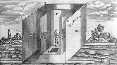 Chambre noire after Athanasius Kircher, Lucis et Umbra Rome 1600 by Athanasius Kircher