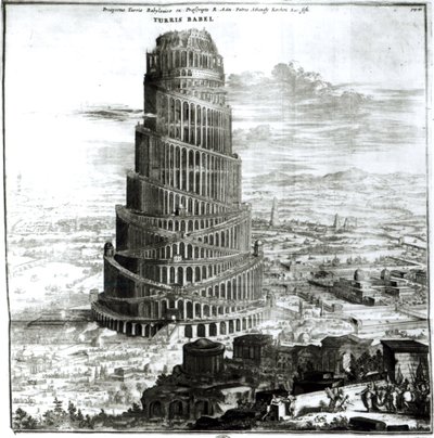 The Tower of Babel, 1679 by Athanasius Kircher
