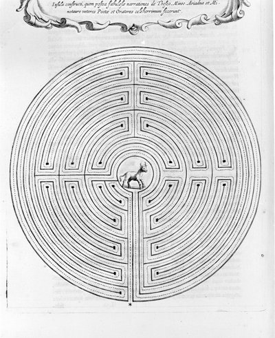 The Maze of Cnossos Designed by Dedale - In the Center is the Minotaur - 
