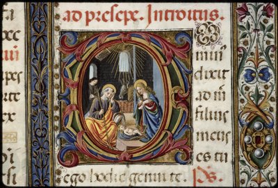 Missal of Thomas James: Detail of an Initial D: The Nativity by Attavante degli Attavanti