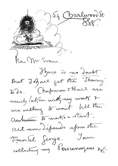 1st page of autograph letter to Frederick Evans, c.1893 by Aubrey Beardsley