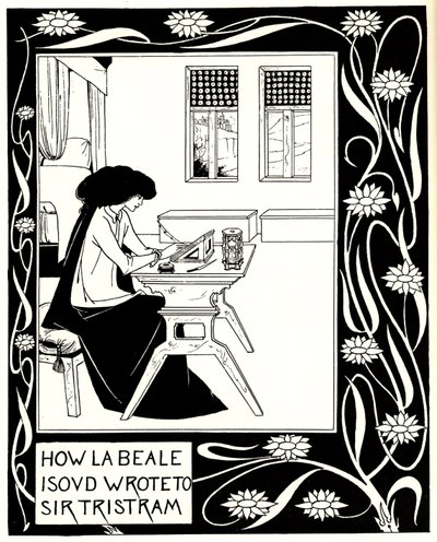 How La Beale Isoud Wrote to Sir Tristram. Illustration to the Book Le Morte d