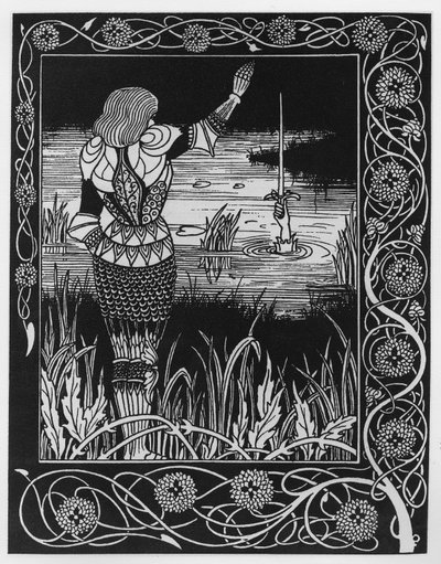 How Sir Bedivere Cast the Sword Excalibur into the Water, an illustration from 