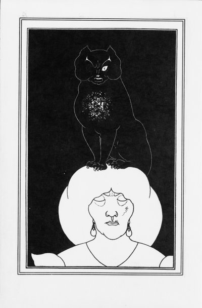 Illustration for the story The Black Cat by Edgar Allan Poe by Aubrey Beardsley