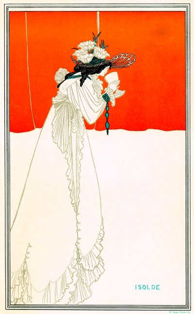 Isolde drinking the love potion by Aubrey Beardsley after the opera by Richard Wagner Tristan and Isolde - Arthurian Celtic legend - Art Nouveau - chromolithography W. Griggs by Aubrey Beardsley
