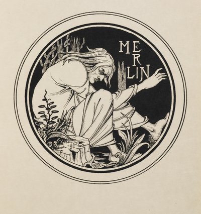 Merlin from a book of fifty drawings by Aubrey Beardsley