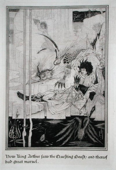 Now King Arthur saw the Questing Beast and thereof had great marvel, from 