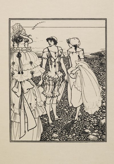 On Dieppe Beach (The Bathers), from a Book of Fifty Drawings by Aubrey Beardsley