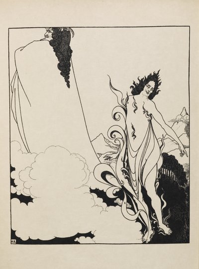 The fourth tableau of the Rhinegold from a book of fifty drawings by Aubrey Beardsley