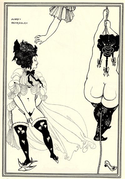 Two Athenian women in distress (Illustration for The Lysistrata of Aristophanes) by Aubrey Beardsley