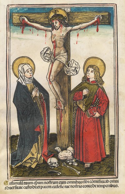 Christ on the Cross with the Virgin and Saint John by Augsburg 15th Century